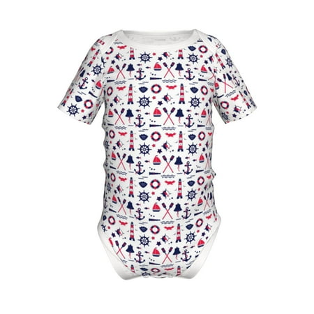 

Coaee Sailing Marine Travel for Soft Baby Short-Sleeve Bodysuit Baby Climbing Clothes Baby Girls Boys Bodysuit Romper-12 Months