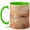 Green, variant on Coastal Sunset Coffee Mug, Boho Beach Ocean Landscape Design, 11 oz Ceramic Cup
