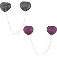 thumbnail image 1 of nipocaio Rave Sexy Cover Pasties Soutien-Gorge Réutilisable en Silicone avec Chaîne en Cuir Punk (2-Pack), 1 of 7