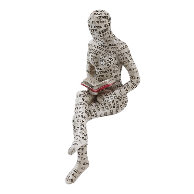 Innovative Reading Woman Ornament, Weather Resistant Exquisite Workmanship Ideal Gifting Reading Woman Figurine For Living Room E