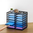 thumbnail image 2 of Lavatino 14 Compartments Paper Organizer for Desk, Mesh Literature Organizer, Mail File Sorter Tray with Handle, Desktop Mailbox for Office Classroom, 2 of 6