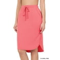 thumbnail image 1 of Women & Plus Elastic Waist Self-Tie Knee Length Tulip Hem Midi Skirt with Side Pockets, 1 of 3
