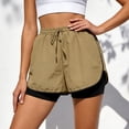 thumbnail image 2 of Mnuaqn Women Running Shorts Flowy Pleated Athletic Shorts Summer High Waisted Tennis Sporty Workout Gym Shorts (Khaki, XXL), 2 of 7