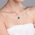 thumbnail image 2 of Gem Stone King 925 Two Tone Sterling Silver London Blue Topaz Pendant Necklace for Women (5.37 Cttw, Gemstone Birthstone, with 18 inch Chain), 2 of 5