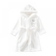 thumbnail image 1 of Kids Robe Boys Girls Solid Hooded Fleece Sleep Robe Bathrobe Winter Warm Cute Soft Plush Pajamas for 4-5 Years, 1 of 3