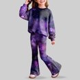 thumbnail image 4 of Ccpelsie Toddler Girl Fall Winter Clothes Fall Winter Outfits Sweatshirt Bell Bottom Pants for Girls(Light Pink,9-10 Years), 4 of 8