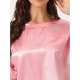 thumbnail image 4 of DARING DIVA Women's Satin Pajama Pullover T-shirt with Shorts Lounge Sets M Pink, 4 of 6