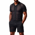 thumbnail image 2 of Zormilly Mens Loungewear Sets Short Sleeve Button Down Collared Shirts Shorts 2 Piece Summer Outfit Beach Vacation Sets, S-3XL, 2 of 8