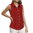 thumbnail image 2 of Womens Tank Top Casual Single Button Up Work Shirts Cute Print Sleeveless Lapel Shirt Tank Tops Casual Loose T-Shirts Summer Vests Tops, 2 of 6