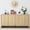 A-Natural, variant on YOCWO Walnut Sideboards and Buffets, Wave Panel Buffet Storage Cabinet with 4 Doors and Adjustable Shelf for Kitchen Living Room Entryway