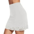 thumbnail image 2 of Tnhcen Women's Solid Color Lace Lining Mini Skirt - Modal Cotton Blend | S-2XL Casual Flattering Wear, 2 of 4