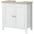 thumbnail image 5 of Demi Bonn 23" Bathroom Vanity with U-Shape Cut-Out and Adjustable Shelf, Pedestal Sink 2-Door Cabinet, Under Sink Cabinet, White, 5 of 11