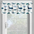 thumbnail image 4 of Ambesonne Whale Valance & Curtain, Swimming Marine Animals, 55"x24", Teal Dark Blue White, 4 of 6