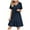 Navy, variant on Kaemgyyd Women's Summer Dresses Trendy Pleated Ruffle Hem Beach Sundress Casual V Neck Tiered Loose Short Sleeve Mini Dress