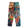 thumbnail image 5 of Daiia Psychedelic Faces Colorful Women's Sleep Pant with Pockets and Drawstring,Pajama Pants-Large, 5 of 9