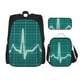 thumbnail image 1 of Easygdp ECG Wave Mochila para Niños y Niñas con Set de Caja de Almuerzo y Estuche para Lápices 3 en 1, Mochila Escolar Estampada para Adolescentes, 1 of 7