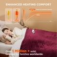 thumbnail image 3 of Manta eléctrica Bedsure Twin, suave franela acanalada, color burdeos, 3 of 7