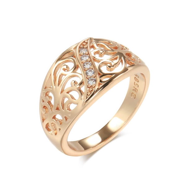 Guardurnaity Anillo de mujer, cobre hueco, decorativo, para adultos, joyería de mano, elegante, exquisito, colgante, decoración artesanal Ropa, zapatos y accesorios Miscelánea Talla 8 Guardurnaity AP014941-02