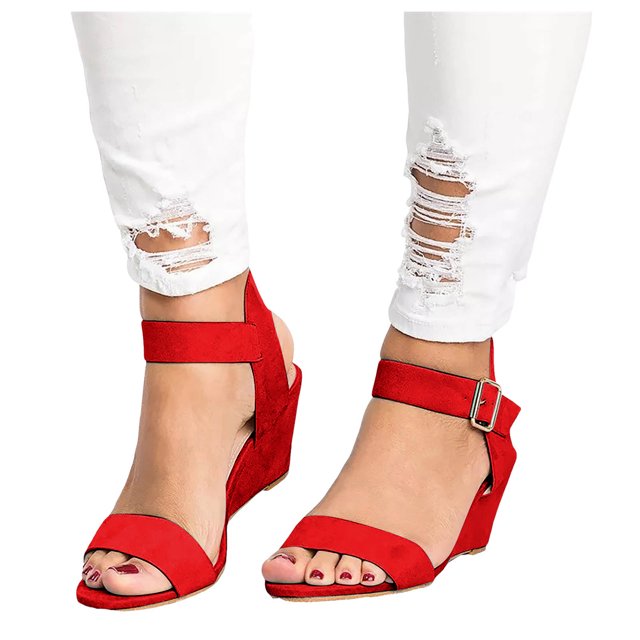 Womens Wedge Dress Sandals Stylish Simples Open Toe Ankle Strap High Heels Formal Summer Shoes for Ladies
