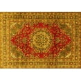 thumbnail image 1 of Ahgly Company Machine Washable Indoor Rectangle Medallion Yellow Traditional Area Rugs, 3' x 5', 1 of 4