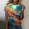 thumbnail image 2 of 2025 Summer Tops for Womens Trendy Going Out Basic Tees Plus Size Crewneck Tshirts Dressy Casual Short Sleeve T Shirts Tie Dye Tunic Top Loose Comfy Blouses, 2 of 6