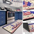 thumbnail image 4 of 4th of July Patriotic Gnomes Kitchen Rugs Set of 2 Non Slip Kitchen Floor Rug and Mat Washable Kitchen Runner Rug Standing Area Mat for Indoor Holiday Decor 17"x47"+17"x30", 4 of 6