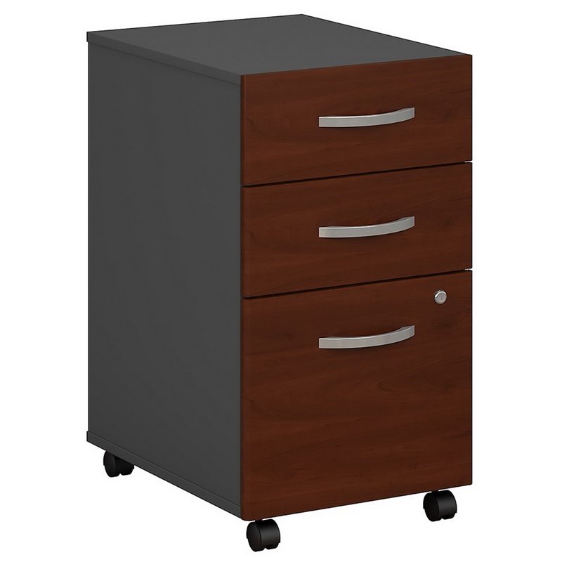 Home Square 3 Drawer Mobile Filing Cabinet Set in Hansen Cherry (Set of 2) - image 2 of 9