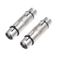 thumbnail image 1 of 2 piezas Adaptadores XLR Convertidores de micrófonos de 3 pin Adaptadores de línea de micrófono efectivo XLR Femenina a mujer para podcasts Studio, 1 of 8
