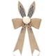 thumbnail image 2 of Adorno de lazos de oreja de conejo de Pascua Cinta de cuadros amarillos, tela de cáñamo sintético a cuadros blancos negros, 20,8 x 11 pulgadas, decoración rústica colgante para el árbol y el hogar, 2 of 9