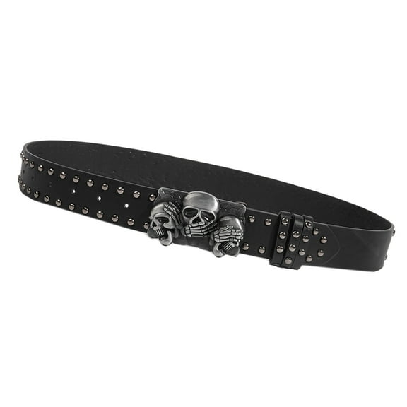 Yokua Skull Waist Belt Buckle Cool Punk Studded Belt Cowboy Grunge Wide Belt