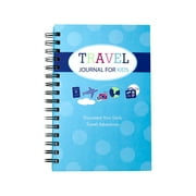 Kahootie Co. Travel Journal For Kids Hardcover Journal 5.5" x 8.5" Wide Ruled Blue/Teal 60 Pages