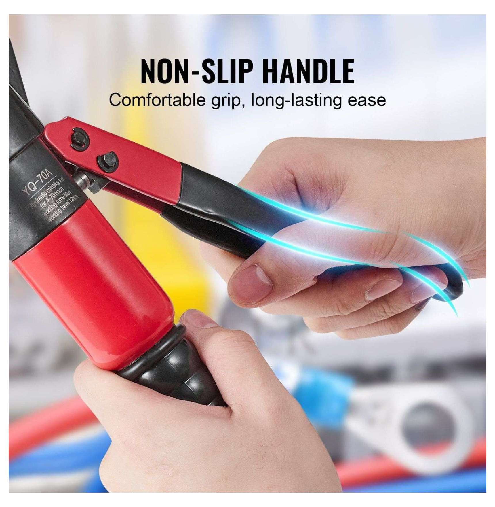 Hydraulic Crimping Tool, AWG12-2/0 Cable Crimper with 9 Dies