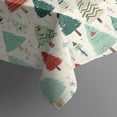 thumbnail image 5 of Beige Christmas Tree Pattern Square Tablecloth,Waterproof Square Table Cover,Wipeable Spillproof Washable Table Cover for Home Kitchen Party Decor 60"x60"(152x152cm), 5 of 6