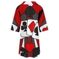 thumbnail image 6 of Artistic Fun Playing Cards Abstract Art Womens Dress With Pockets Summer V Neck 3/4 Sleeve Dress Plus Size Loose Dress, 6 of 7
