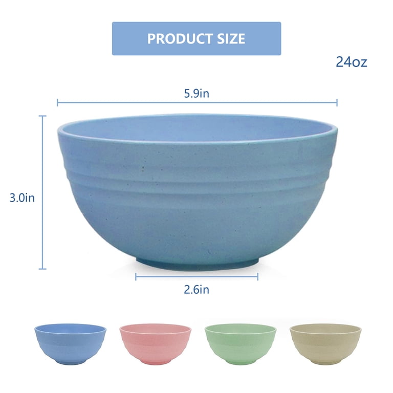 BUSATIA 24oz Wheat Straw Cereal Bowls, Set of 4 photo 3