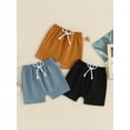 thumbnail image 3 of Hirigin 3-Pack Toddler Baby Boy Summer Sports Shorts Solid Drawstring Shorts Pants 6 12 18 Months 2T 3T Casual Clothes, 3 of 8