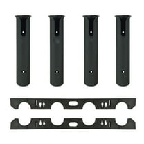 Four Rack Pole Side-Mount Rod Holder, Black ,Saltwater-Proof Coating