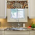 thumbnail image 2 of Coolnut Leopard Windows Valance Curtains, Double Layer Short Blackout Window Topper Treatment for Bathroom,Kitchen,Living Room,Cafe Decor,54x18Inch,only 1 Panel, 2 of 6