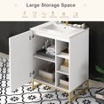 thumbnail image 5 of 24Inch Bathroom Vanity Sink, Modern Undermount Bathroom Sink Cabinet with Ceramic Basin, Freestanding Bathroom Sink Cabinet with Semi-open Storage(Faucet Not Included), 5 of 8