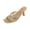 Gold, variant on Silver Womens Summer High Heel Square Toe Slippers Open Toe Sequined Rhinestone Silver Tone Plus Size Breathable 2026