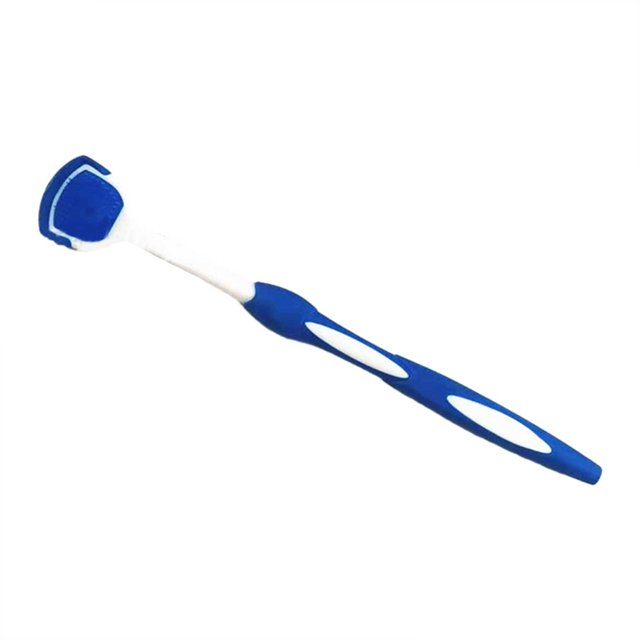 Cepillo para la lengua Cepillo de limpieza para la lengua Placa rascadora para adultos Cepillo para la lengua para un mejor aliento (azul y naranja)