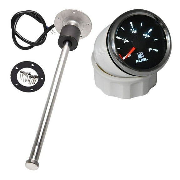 0-190ohm Fuel Tank Level Indicator 100-600mm With 8 Colors Backlight Fuel Level Gauge Fit For Boat Car Truck Fuel Levle Sensor ,Easy Setup