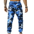 thumbnail image 4 of jsaierl Mens Camo Cargo Pants Drawstring Slim Fit Jogger Sweatpant Outdoor Elastic Waist Pant Workout Trouser with Multi, 4 of 5