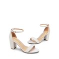 thumbnail image 3 of Zapatos DREAM PAIRS Sandalias de Tacón Bajo y Grueso Blancas, 3 of 7