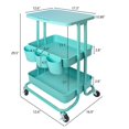 thumbnail image 4 of Alexent 2-Tier Table Top Plastic Storage Trolley Rolling Cart Organizer in Blue, 4 of 12