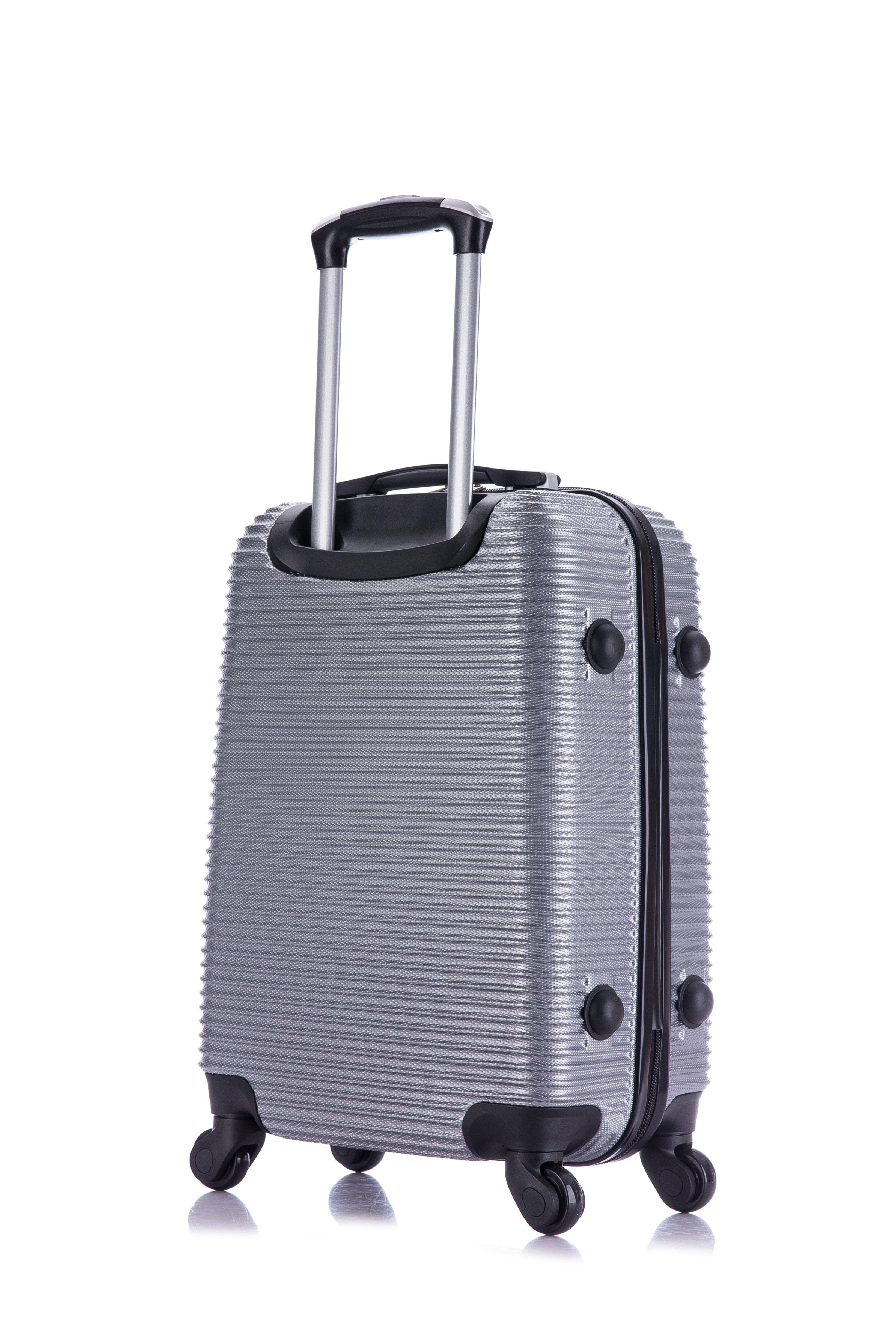 InUSA Royal 20" Hardside Lightweight Luggage with Spinner Wheels, Handle, and Trolley, Silver