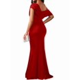 thumbnail image 4 of Women'S Off Shoulder Elegant Sleeveless Bodycon Long Formal Party Evening Dress Red S, 4 of 9