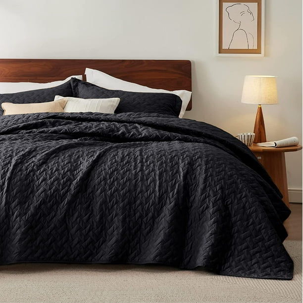 Twin Extra Long Quilt Set Lightweight Summer Quilt Twin Black