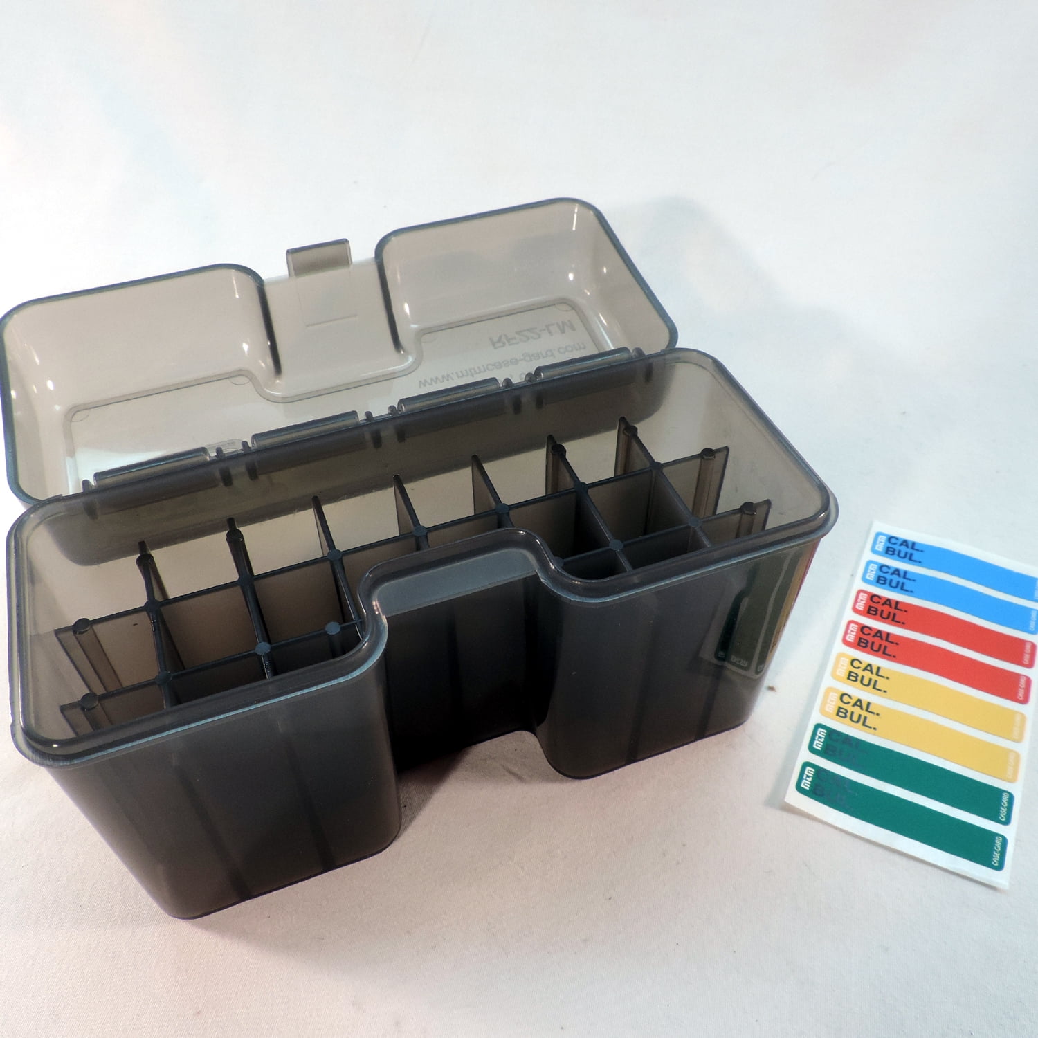 Scatola Porta Munizioni MTM P-100-22-24 – Per 100 Colpi .22 Long Rifle, Coperchio Trasparente, Prodotta In USA, Colore Blu Chiaro - 3