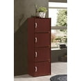 thumbnail image 1 of HODEDAH IMPORT 4-Shelf Bookcase Cabinet, Mahogany, 1 of 5